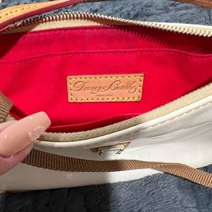 Dooney & Bourke parent white leather mini crossbody